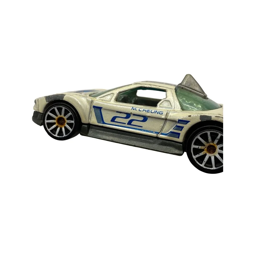 Hot‎ Wheels Acura NSX White Blue 22 Racing K Cao M Cheung Diecast Car Malaysia